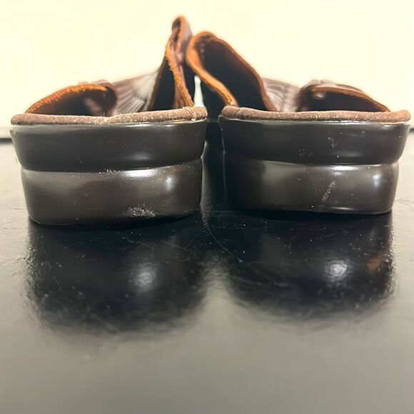 Romano Riley 2 Brown Leather Huarache Style Mules Sz 8.5 - Picture 5 of 7